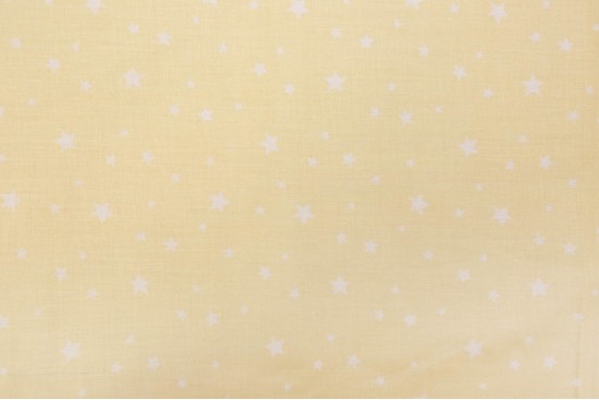 Βαμβακερό ύφασμα απαλό κίτρινο με φάρδος 240cm και λευκά αστέρια