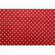 Βαμβακερό ύφασμα κόκκινο - λευκό με βούλες και φάρδος 240cm