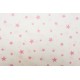 Βαμβακερό ύφασμα λευκό με φάρδος 240cm και ροζ αστέρια