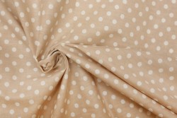Beige and white cotton fabric width 240cm