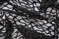 Βlack lace with silver glitter 120cm wide