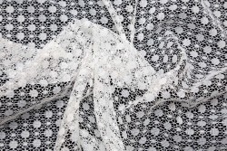 White fabric polyester lace 150cm wide