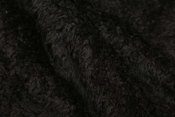 Fur in black color and width 150cm