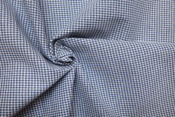 Plaid fabric in white and blue with a width of 140cm