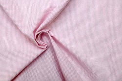 Plaid fabric in white and pink with a width of 140cm