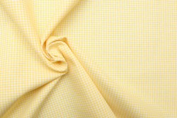 Plaid fabric in white and yellow with a width of 140cm