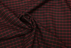 Plaid fabric in red and black with a width of 150cm