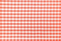 Plaid fabric in orange and white with a width of 150cm