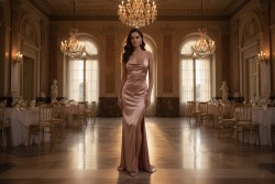 Σατέν  ελαστικό σομόν 150cm φάρδος