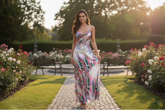 Σατέν εμπριμέ 150cm φάρδος