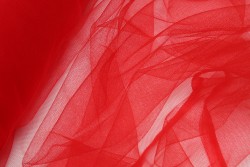 Soft tulle with a width of 160cm in red color