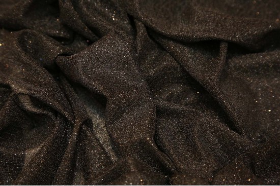 Τούλι ελαστικό με glitter και φάρδος 150cm σε μαύρο χρώμα