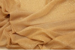 Τούλι ελαστικό με glitter και φάρδος 150cm σε μπεζ - κίτρινο χρώμα