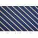 Βαμβακερό ύφασμα ριγέ σκούρο μπλε με μπέζ και φάρδος 150cm