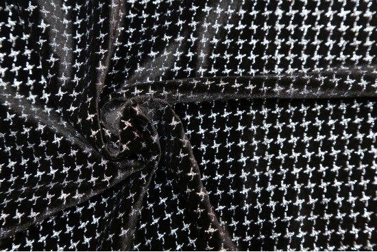 Ύφασμα βελούδο σε μαύρο χρώμα με glitter 160cm
