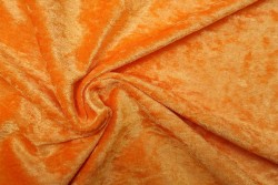 Velvet fabric in orange color 150cm
