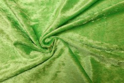Velvet fabric in light green color 150cm