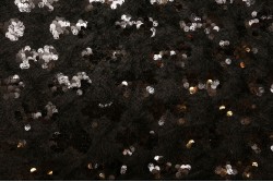 Evening fabric black knitted with sequins width 150cm
