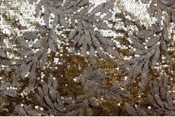 Evening fabric with gold sequins width 140cm