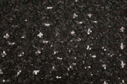 Βραδινό μαύρο ύφασμα με ασημί παγιέτες φάρδους 130cm 