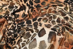 Evening fabric elastic, leopard 150cm