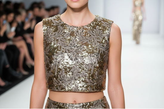 Βραδινό ύφασμα με χρυσή παγιέτα φάρδους 140cm 