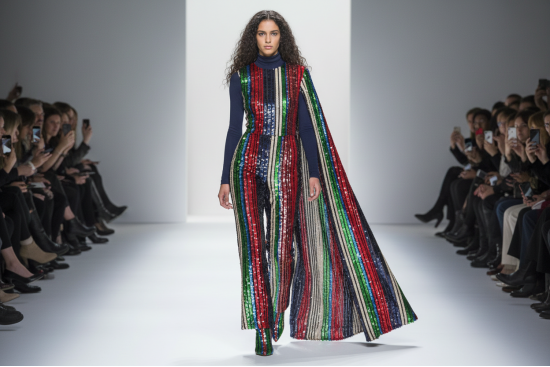 Βραδινό πολύχρωμο ύφασμα με παγιέτες φάρδους 130cm 