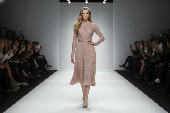 Βραδινό ύφασμα παλ σομόν με glitter φάρδους 150cm 