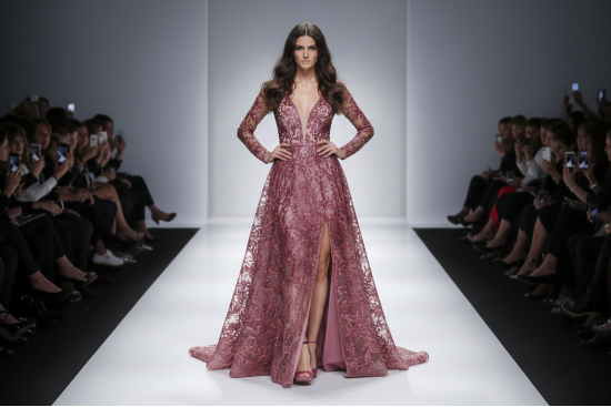 Βραδινό ύφασμα σε αποχρώσεις του ροζ-σομόν με στρας 140cm