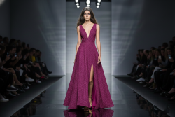 Βραδινό ύφασμα ελαστικό ζέρσεϋ μοβ με γκλίτερ και φάρδος 150cm