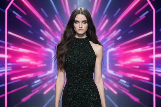 Βραδινό ύφασμα μαύρο ελαστικό ζέρσεϋ με πράσινο γκλίτερ και φάρδος 150cm