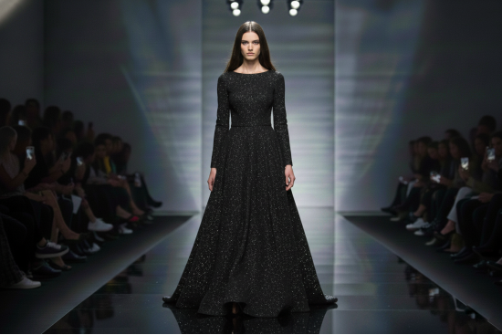 Βραδινό ύφασμα μαύρο ελαστικό ζέρσεϋ με ασημί γκλίτερ και φάρδος 150cm