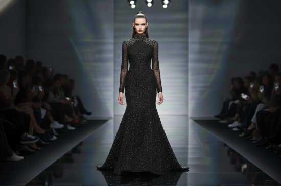 Βραδινό ύφασμα μαύρο ελαστικό ζέρσεϋ με ασημί γκλίτερ και φάρδος 150cm