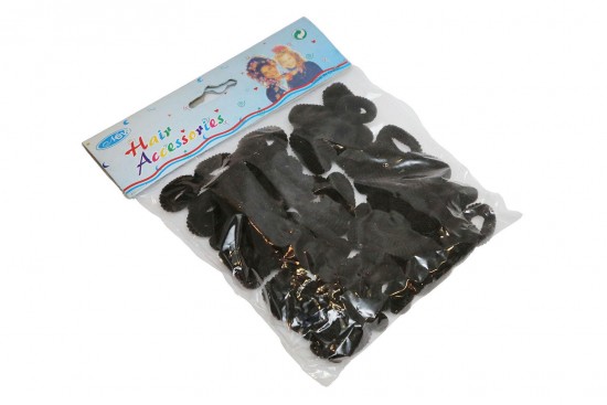 Λαστιχάκια μαλλιών παιδικά μαύρο χρώμα σε συσκευασία 72 τεμαχίων