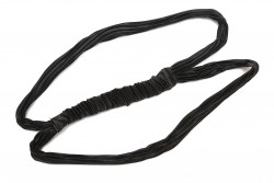 Hair band with satin black pleated fabric