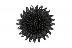 Καρφίτσα σε μαύρο χρώμα με σχέδιο άνθος 100mm