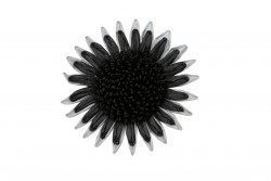 Καρφίτσα σε μαύρο και γκρι χρώμα με σχέδιο άνθος 100mm