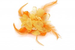 Καρφίτσα σε πορτοκαλί χρώμα με σχέδιο άνθος και διάμετρο 130mm