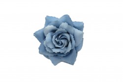 Καρφίτσα σε μπλε σιέλ χρώμα με σχέδιο άνθος και διάμετρο 80mm