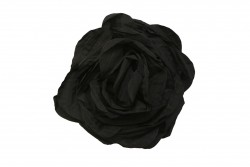 Καρφίτσα άνθος με διάμετρο 15cm σε μαύρο χρώμα και γκοφρέ ύφασμα