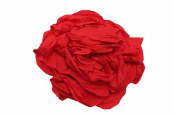 Καρφίτσα άνθος με διάμετρο 15cm σε κόκκινο χρώμα και γκοφρέ ύφασμα