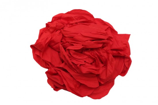 Καρφίτσα άνθος με διάμετρο 15cm σε κόκκινο χρώμα και γκοφρέ ύφασμα