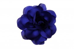 Καρφίτσα σατέν άνθος με διάμετρο 13cm σε σκούρο μπλε χρώμα