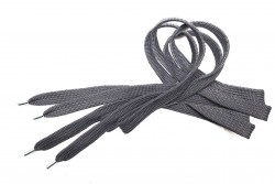 Shoe laces with a classic line in gray