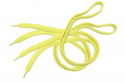 Shoe laces with a classic line in yellow