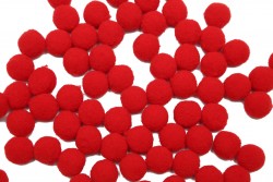 Πομ - πομ μπαλίτσες σε κόκκινο χρώμα 20mm διάμετρος