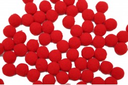 Pom-pom balls in red color 20mm diameter