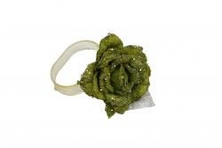 Δέστρα (δαχτυλίδι) πετσέτας με άνθος σε πράσινο χρώμα