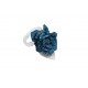 Δέστρα (δαχτυλίδι) πετσέτας με άνθος σε μπλε χρώμα