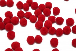 Πομ - πομ μπαλίτσες σε κόκκινο χρώμα 16mm διάμετρος